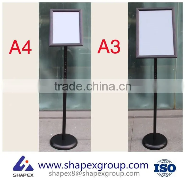Custom indoor metal sign board post stand