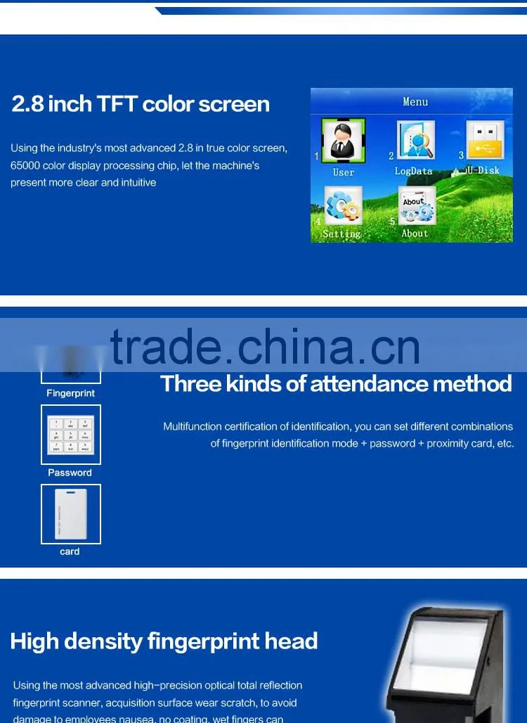 biometric fingerprint terminal time attendance with free fingerprint time attendance software