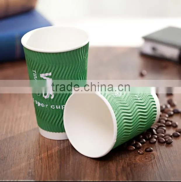 Disposable ripple wall 8oz 12oz 16oz 20oz black cappuccino cup