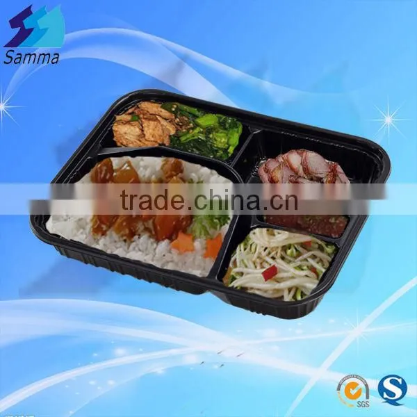 pp plastic food 5-compartment box