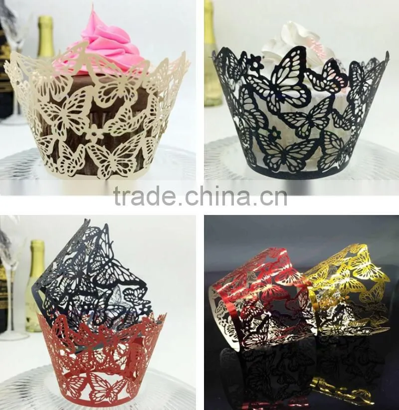Free sample Lovely laser cut paper wholesale cupcake boxes