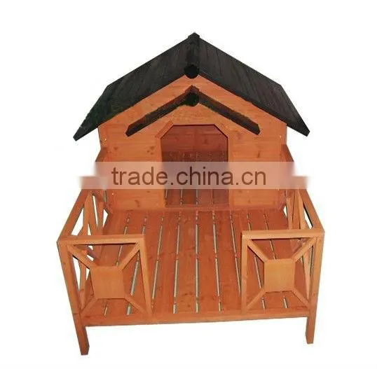 Wooden Pet House for Dogs with Handrail Pet Cages,Carriers & Houses
