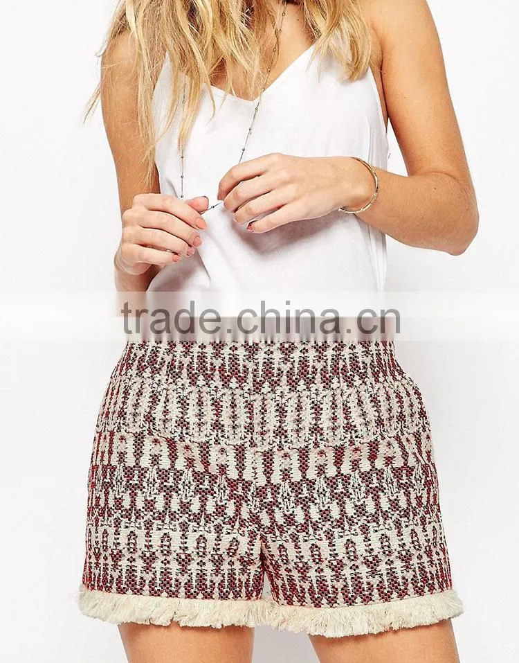 OEM service supply type new fashion printed wholesale blank plain sweat shorts women