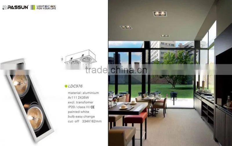 rotating high power recessed halogen downlight for indoor