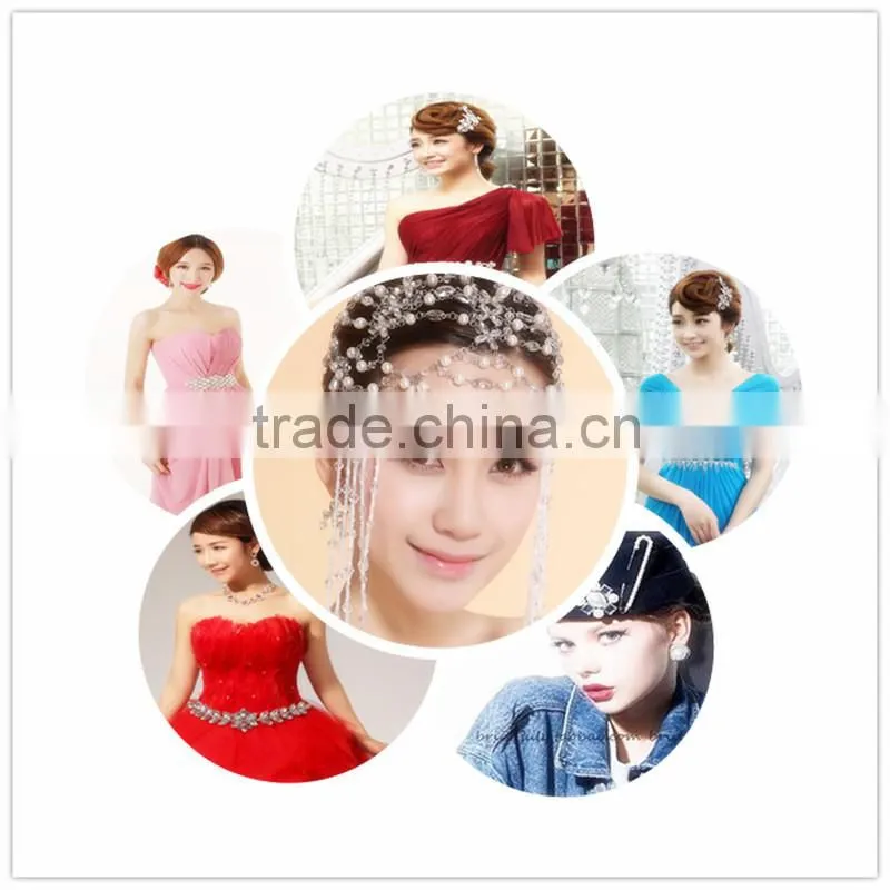Top Sell Silver Beaded Rhinestone Trim Applique For Wedding Dress