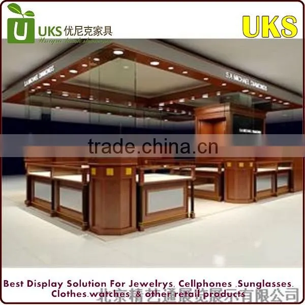 New professional design Jewelry retail kiosk for sale/gold jewelry display kiosk