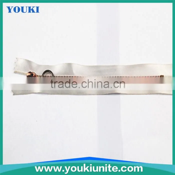 #4 metal white color cotton tape zipper