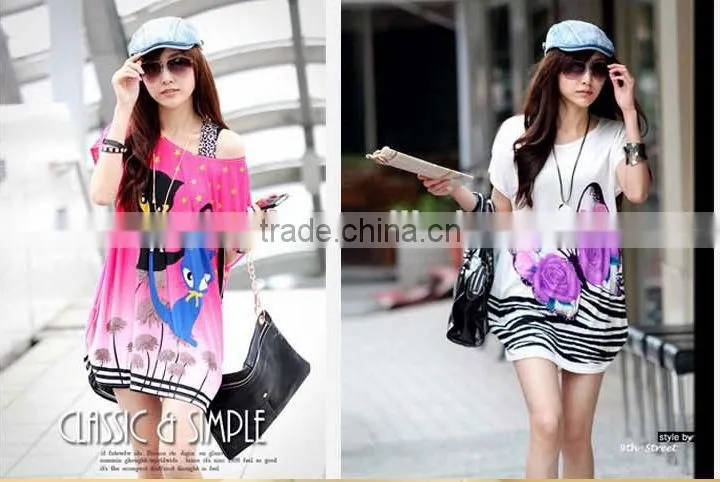 ladies T-shirt skirt skirt casual dresses stock free size