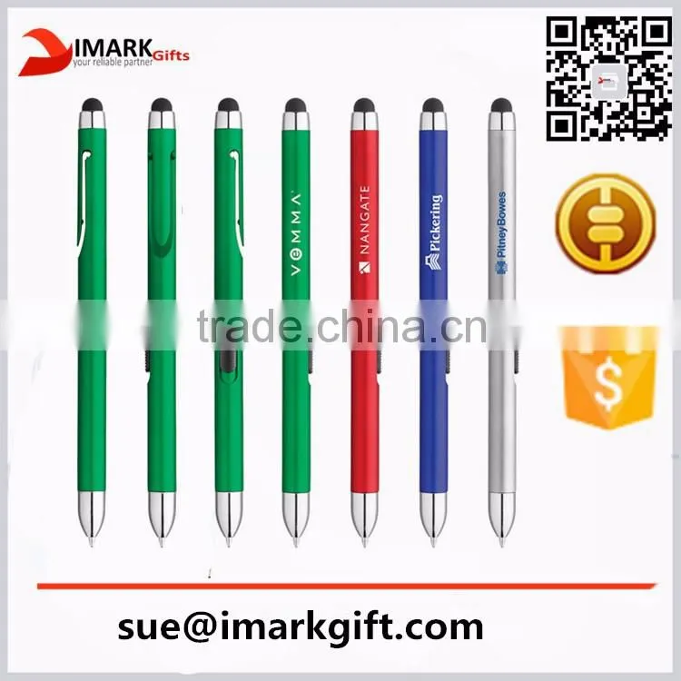 new design slim ballpoint pen with stylus promotion stylus ball pen