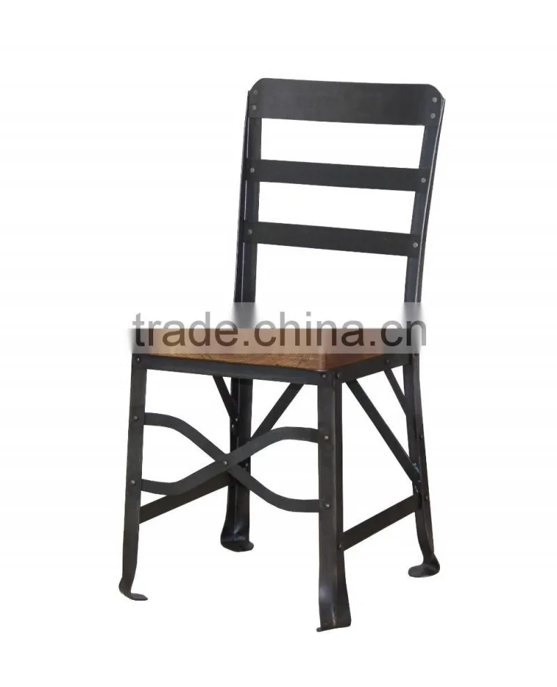2016 Classic cheap metal restaurant dining chairs with wooden seat