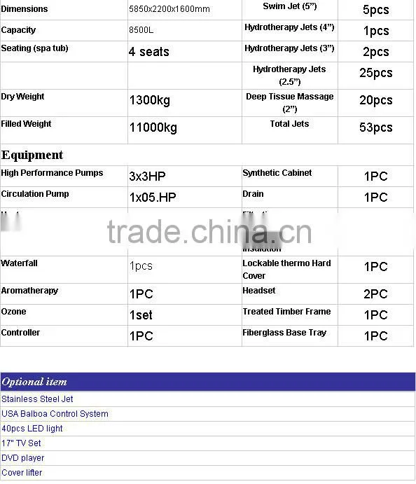 Top selling spa pool/large outdoor spa pool/jet pool spa