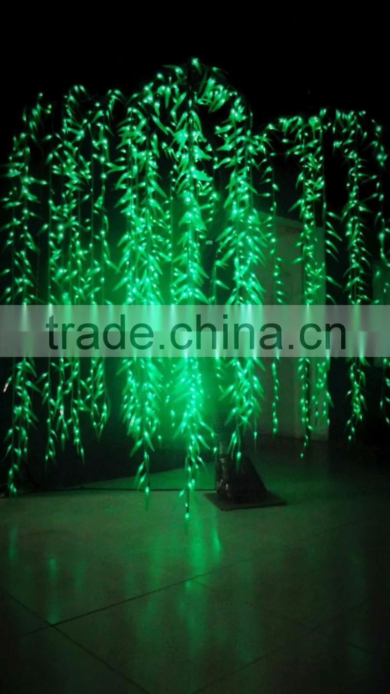 NEW!!! 2015 hot sale green willow tree light, led lighted willow tree