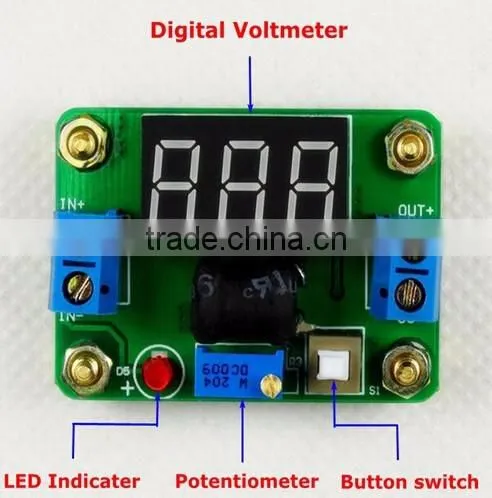 DC-DC 4.5-24V High efficiency Synchronous rectifier Buck power converter voltmeter Power supply module with Digital Tube