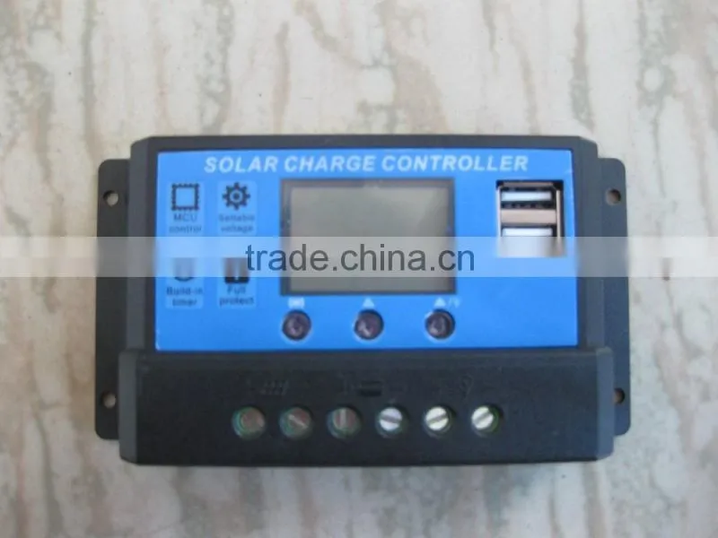 12/24v 10A pwm solar controller with USB