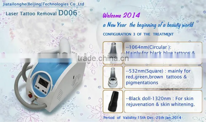 New Year Surprising Gift Laser machine with Q-switch yag for tattoo and eyebrow removal