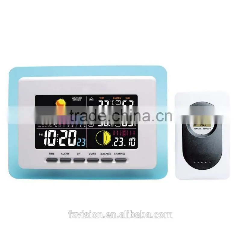 Super wireless rf rcc weather station with 2 sensors/ Weather Station with Digital Clock In/Outdoor Temperature Humidity
