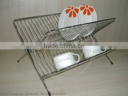 X-shape metal dish rack palte drainers