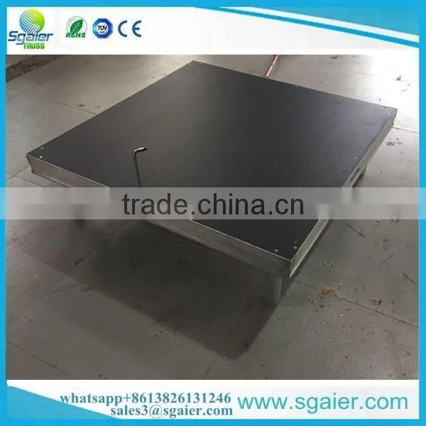 1.22m by 2.44m portable simple stage with 6 square legs