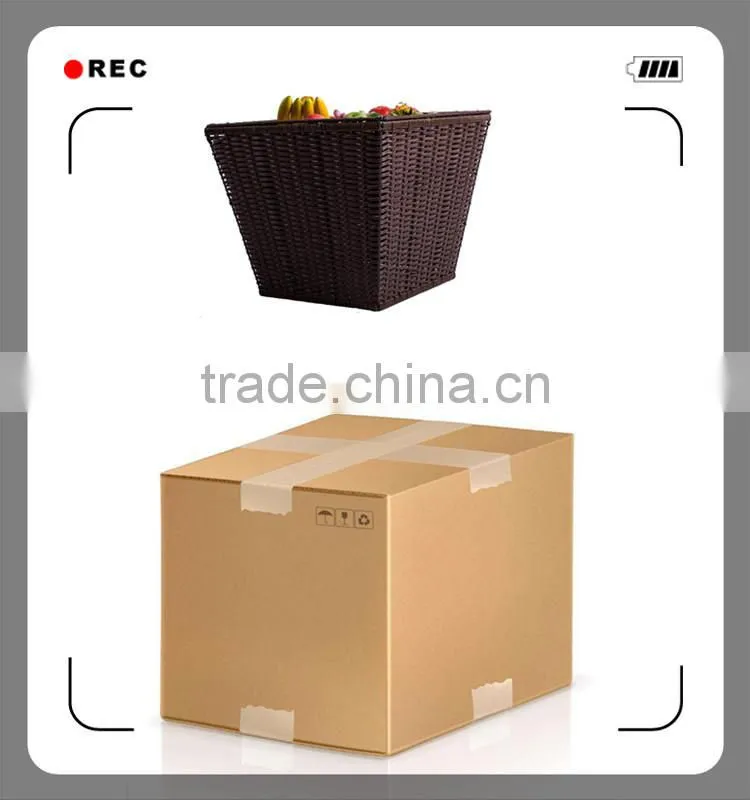 Wholesales washable PE rattan handewoven folding plastic basket used for hotel laundry storage