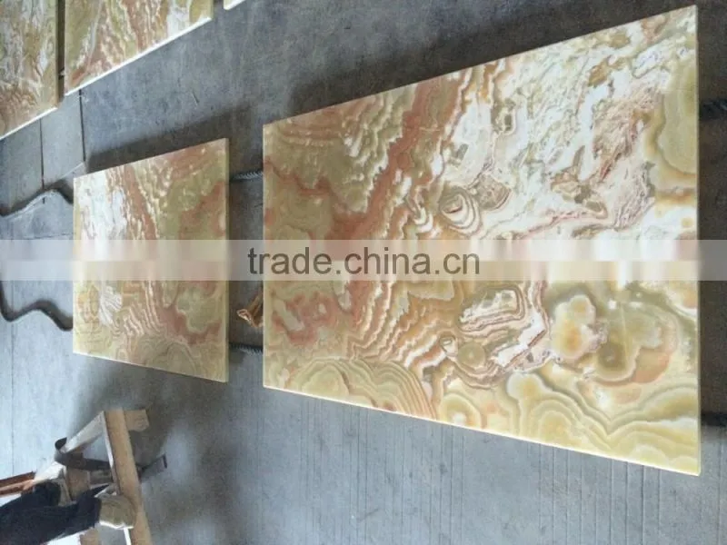 green onyx backlight with glass for wall panel bar top