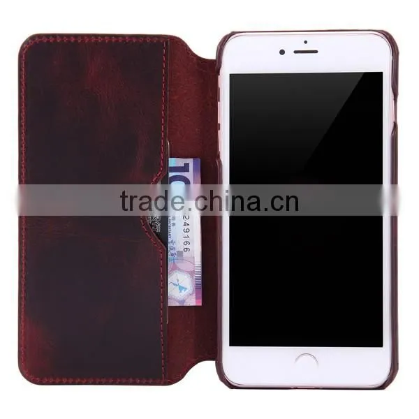 2017 5.5 Inch Universal Cowhide Flip Leather Phone Case For iPhone 7 Plus/6 Plus