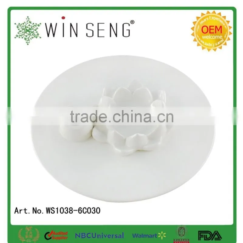 ceramic white porcelain "lotus" egg tray, egg holder, egg dish, egg plate