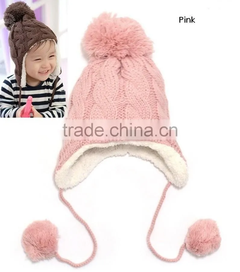 Baby Hat Warm Winter Cap For Baby Boy Girl Children's Crochet Earflap Hats Caps