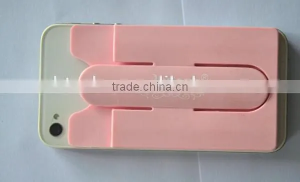 Hot sale 3M sticker silicone cell phone stand with credit card holder
