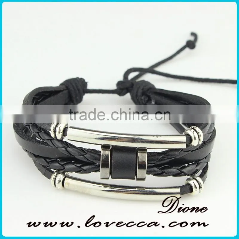 Braided adjustable nautical leather bracelets for women