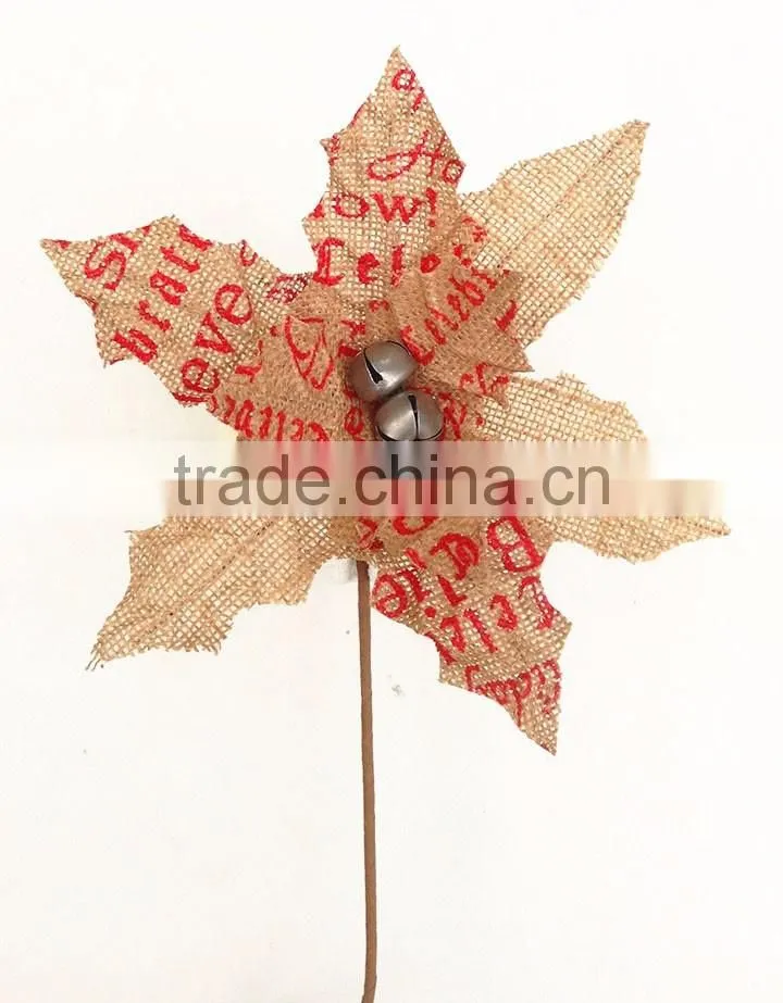 new products to sell artificial burlap poinsettia flowers for sale for Christmas decor
