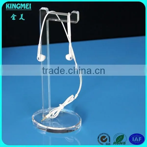 8mm Clear Acrylic Headphones Stand Headset Holder Earphone Display Rack