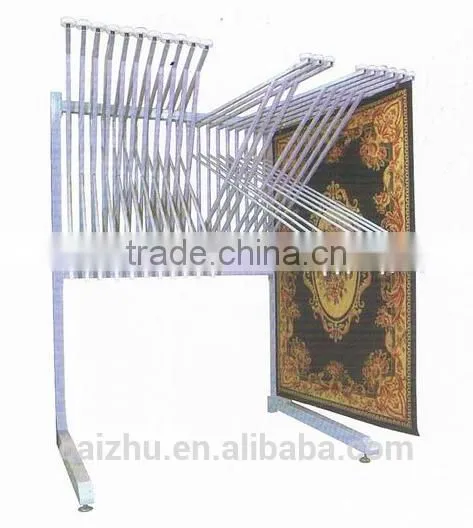 Metal Hanging Carpet Display Rack, Carpet Showroom Rug Display Stand, Turning Page Carpet Simple Display Rack
