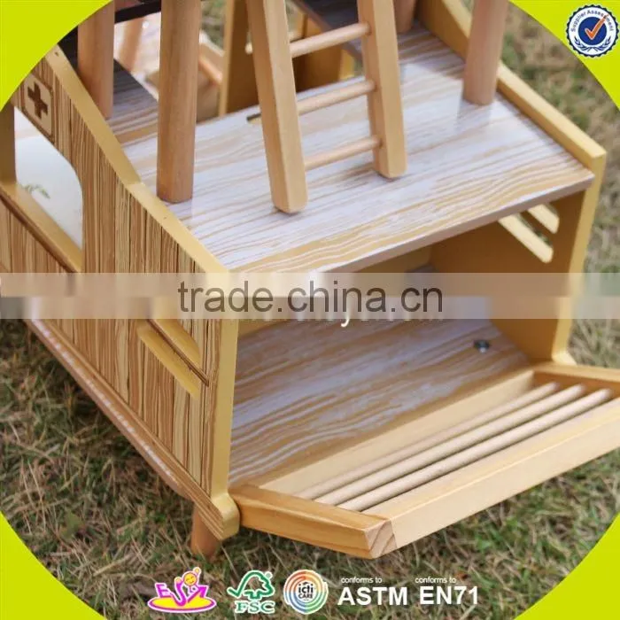 2017 New products indoor children toys wooden treehouse dollhouse W03B059