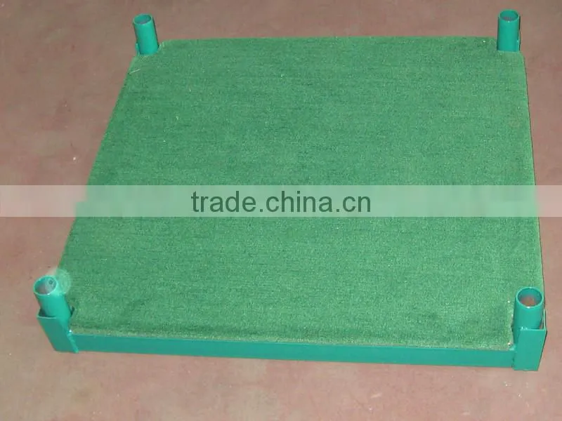 Tool cart with carpeted deck tray dolly pushing wagon