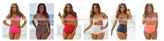Solid Black Modern Fit Bandeau Top Classic High Waisted Shorts Bikini