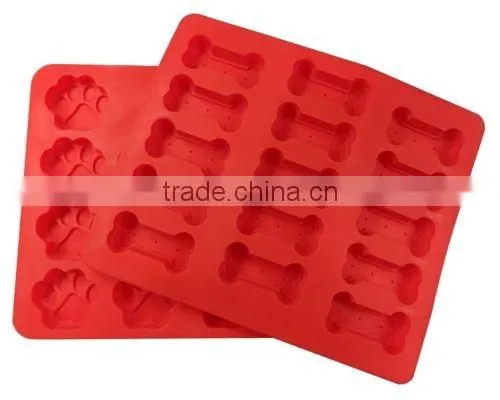 Puppy Paw & Bone Silicone Baking Pan Mold Ice Tray Dog Treat Cookie Non Stick