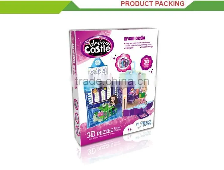 Hot sale children DIY castle toys stereo 3d jigsaw puzzles for adults