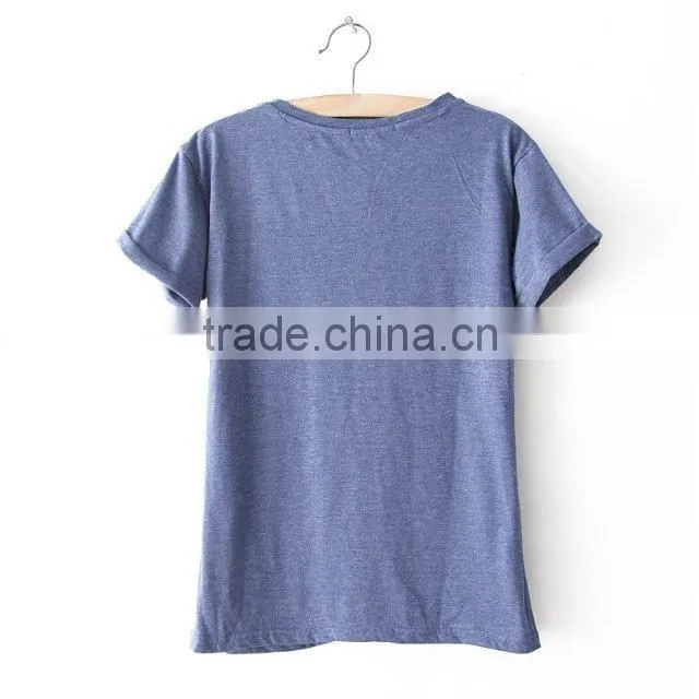 spring Summer New Fashion Women T Shirt Royal Wind Flower Print O-Neck Short-Sleeve Roll Up Hem Cotton T-Shirts clothing