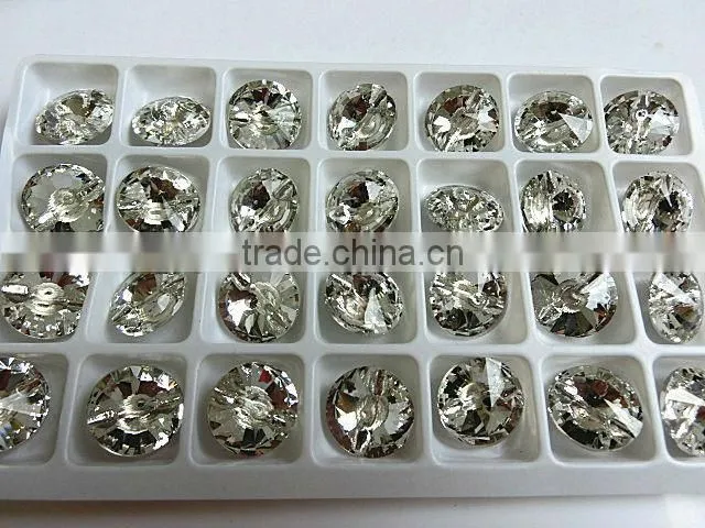 crystal button with two holes AB color