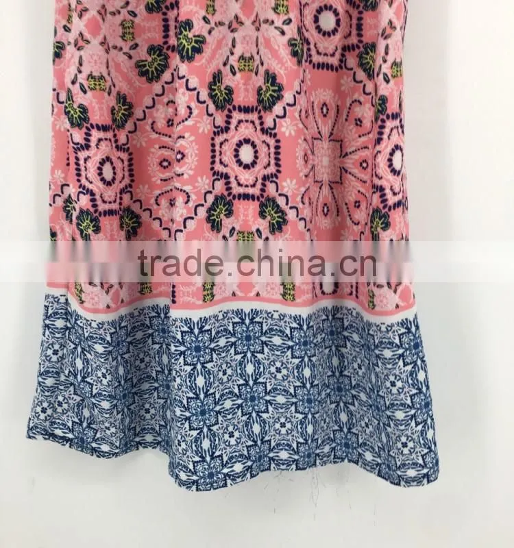 Girl stock floral sleeveless print long casual dress
