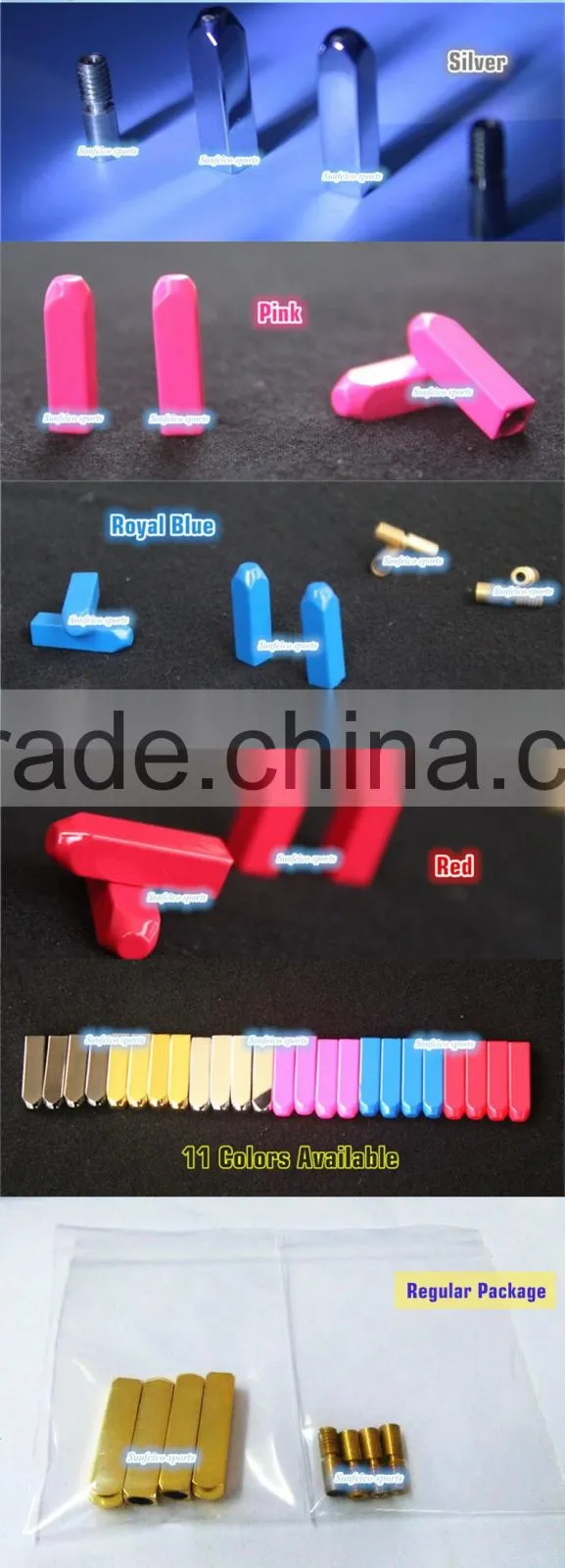 Blue Metal Aglet Tips for Trainer Sneaker Shoe Lace - High Quality DIY Repair Replacement Ends 11 Colors Choices - Accept Custom