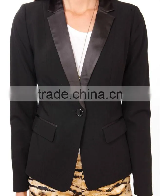 Satin Lapel & Trim Blazer