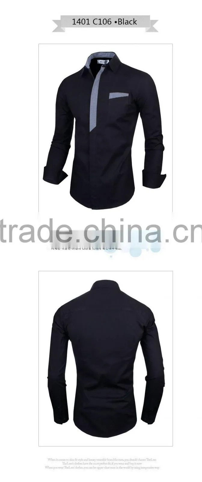 Classic italian new model slim fit men's shirt with long sleeve