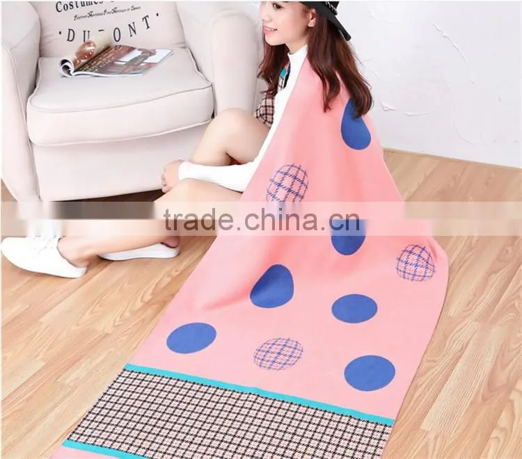 Classic jacquard cashmere dot houndstooth long thick winter scarf shawl