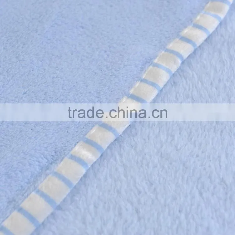 embroidered coral fleece fabric for plush baby blanket