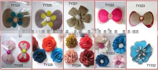 Red heart shape flower brooch with chiffon lesbian