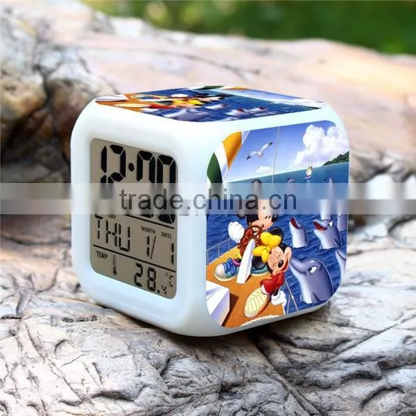 (Promotion gift) Mickey & Minnie Mouse design alarm clock, Digital alarm clock cheap price, Cartoon design desk clocks