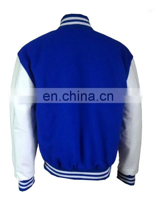 Varsity Letterman, College Baseball Cotton Jacket with leather sleeves