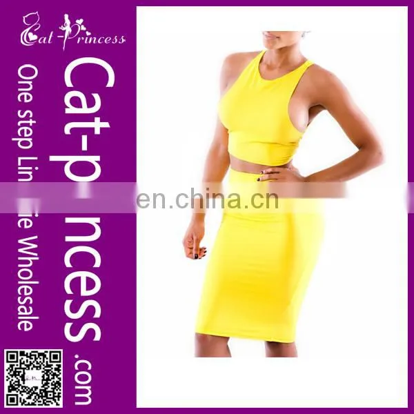 New arrival fitted two piece knee-length 2015 latest dress