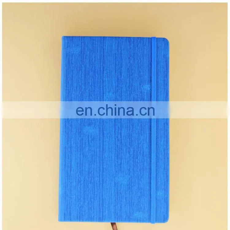 factory manufacture customized printing hardcove diary blue notebook,schedule notebook with Elastic Band